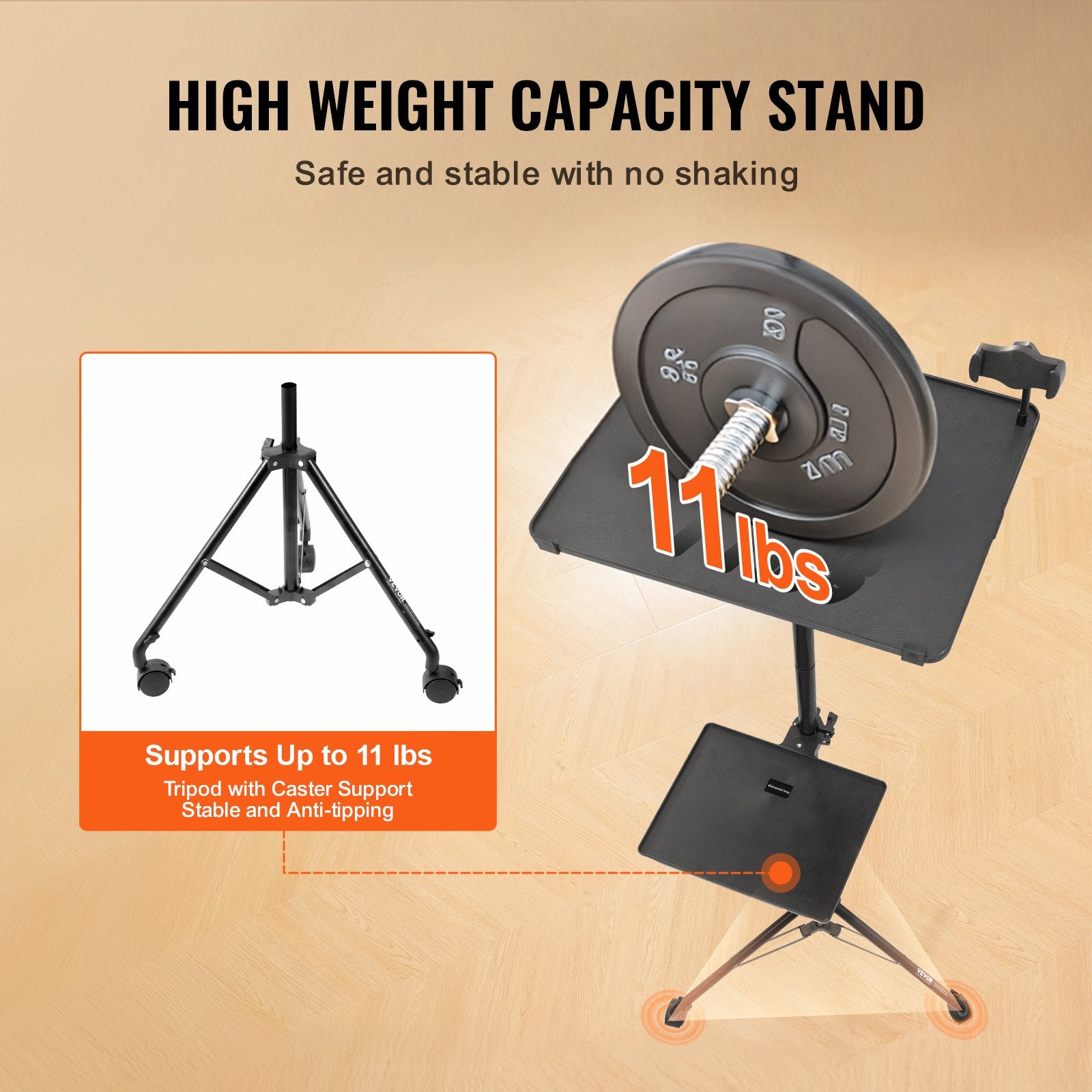 Adjustable Projector Tripod Stand With Wheels & Trays - Ma boutique 2