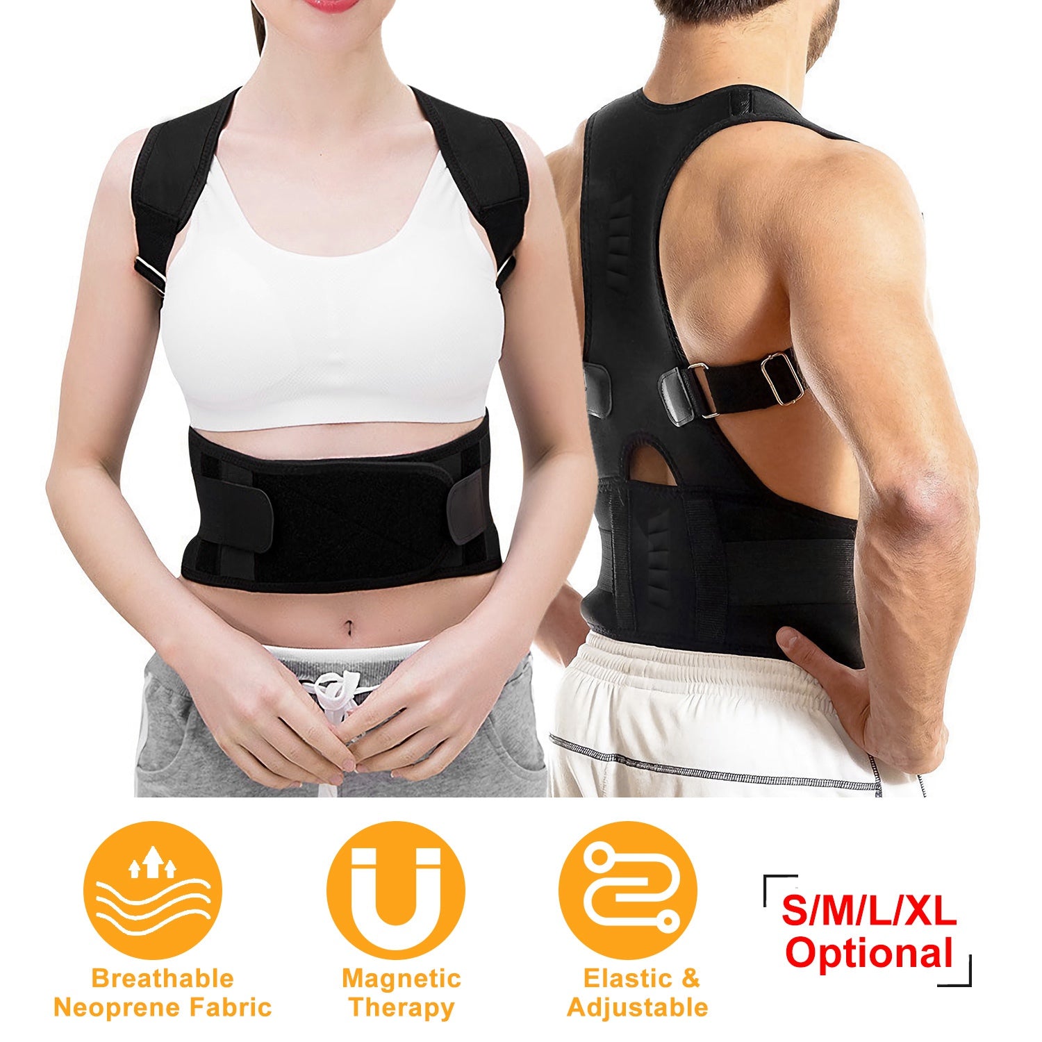Magnetic Back Posture Corrector Brace With Lumbar Support - Ma boutique 2