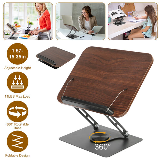 Adjustable Wooden Book Stand – 360° Rotating Reading Holder - Ma boutique 2