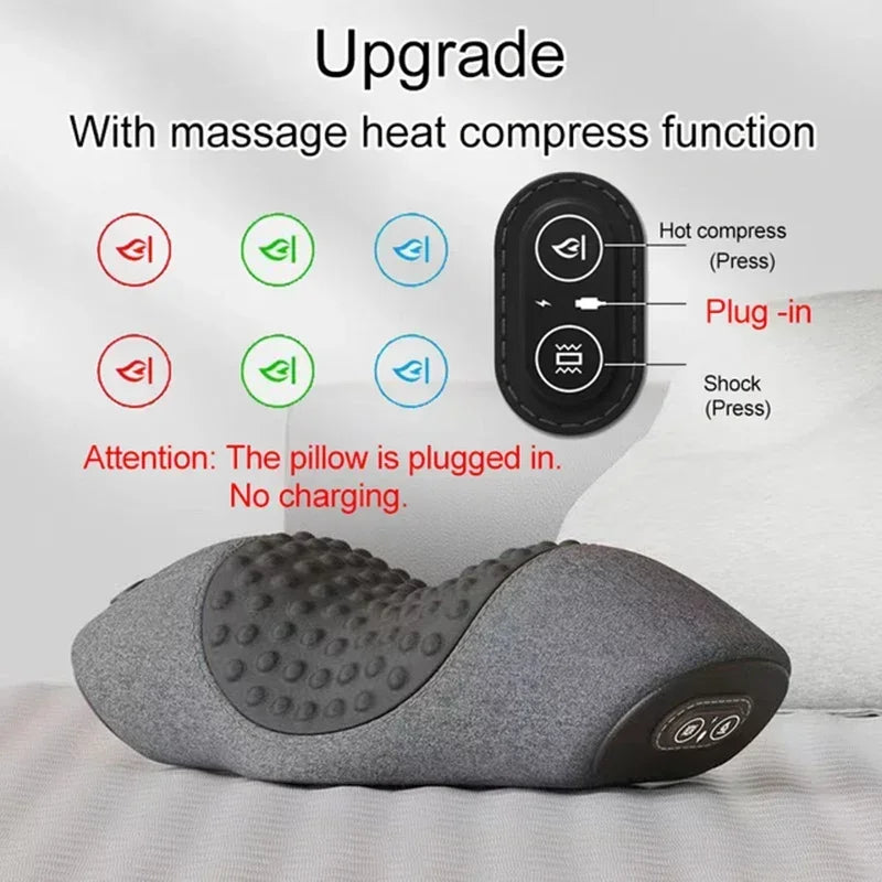 Heat-Massage Color Orthopedic Neck Massager Pillow – Cervical Support