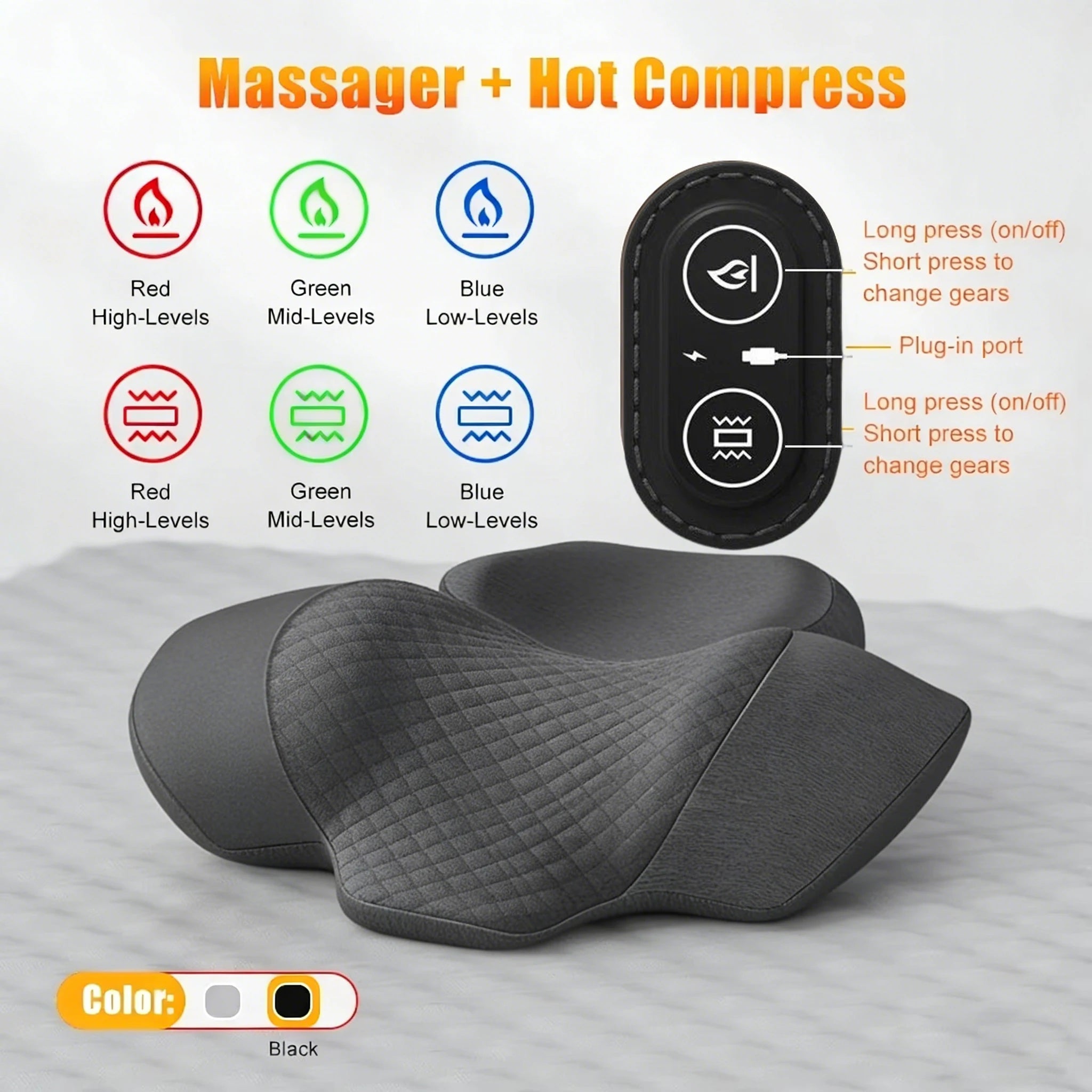 Hot-Massage C Color Orthopedic Neck Massager Pillow – Cervical Support