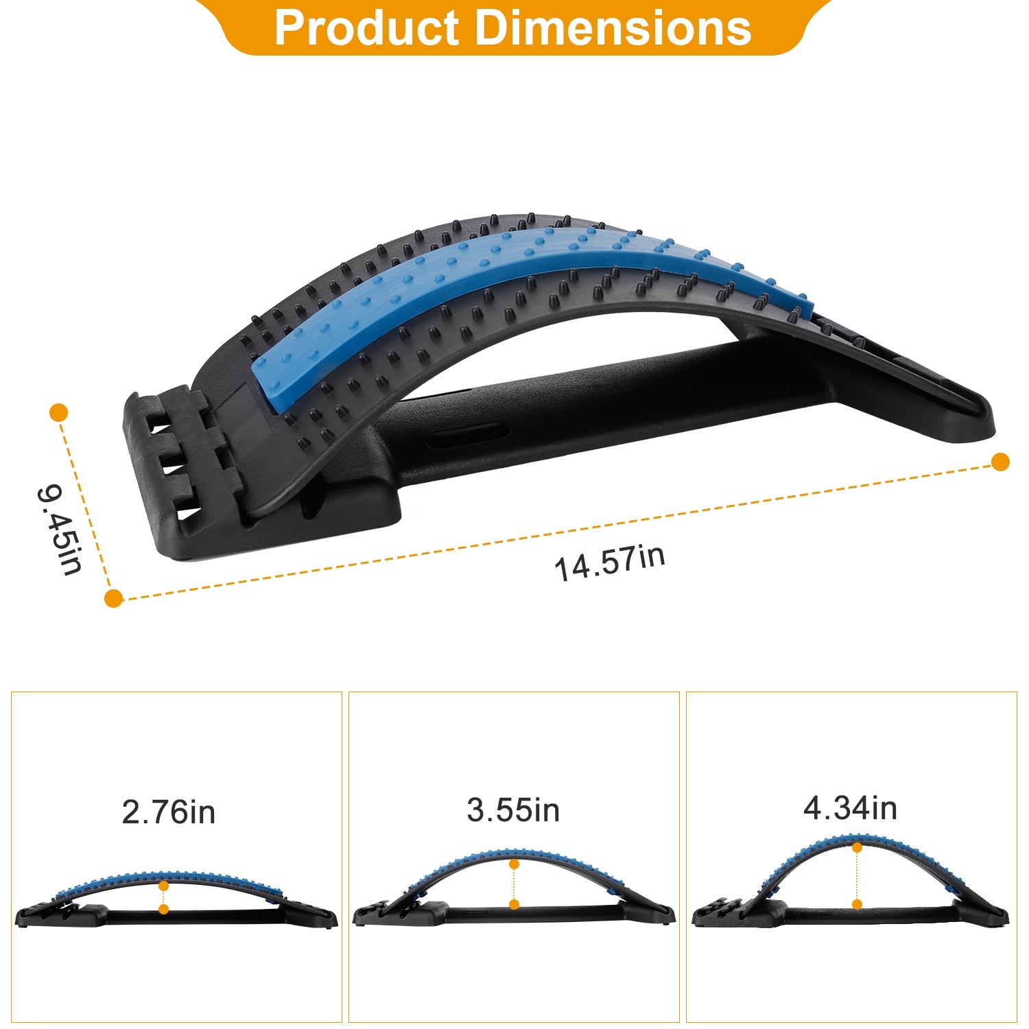 Lumbar Back Stretcher With Acupressure – 3-Level Support - Ma boutique 2